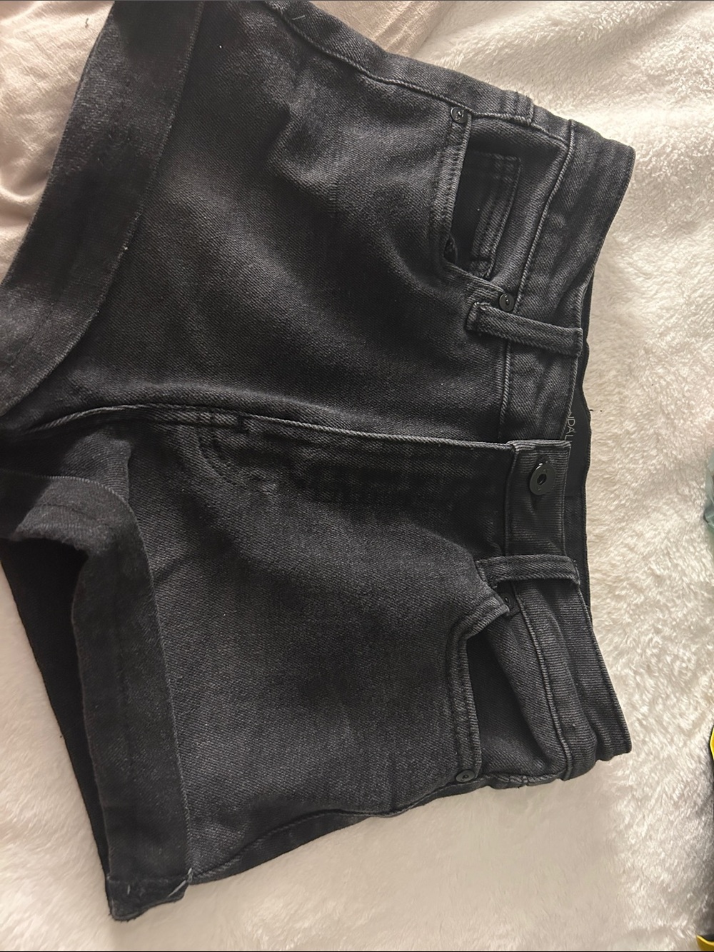 Kendall & Kylie Women's Washed Black Denim Shorts